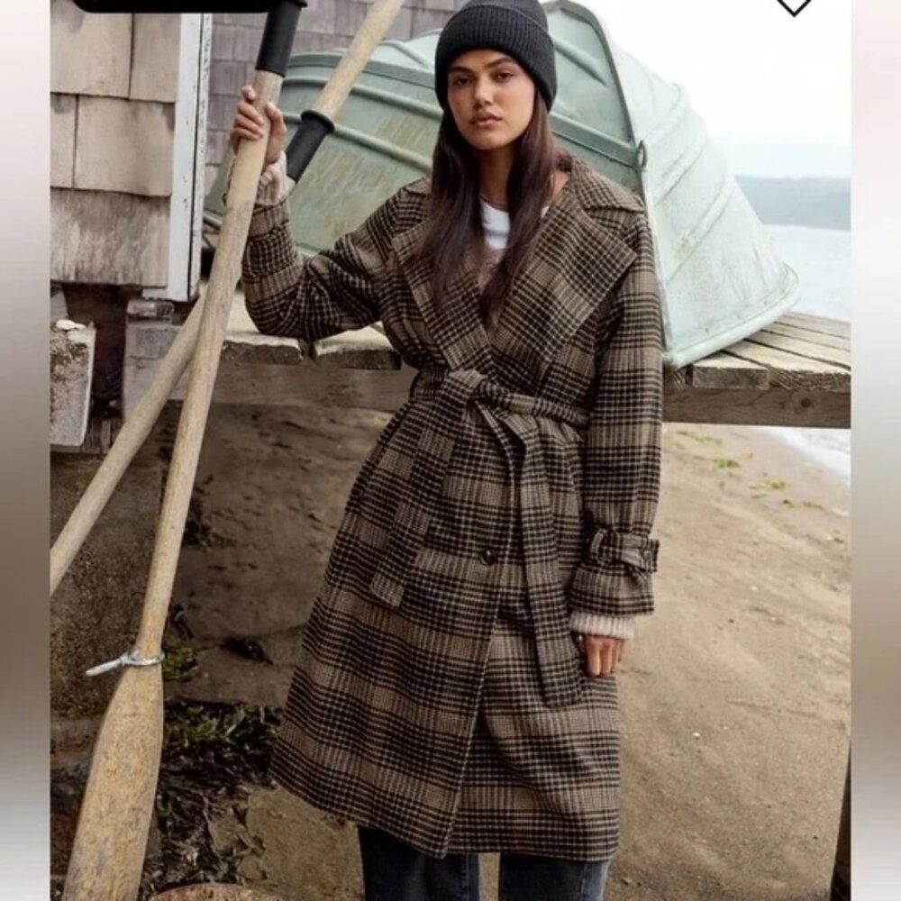 Plaid Trench Coat NWOT Z Supply Medium
